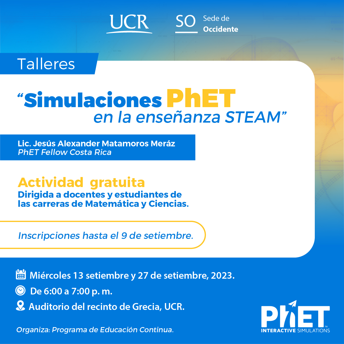 Talleres "Simulaciones PhET En La Enseñanza STEAM" | Universidad De ...